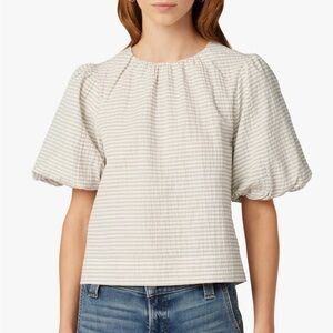 Joe’s The Lorraine Top in Boardwalk Stripe Tan White sz Small